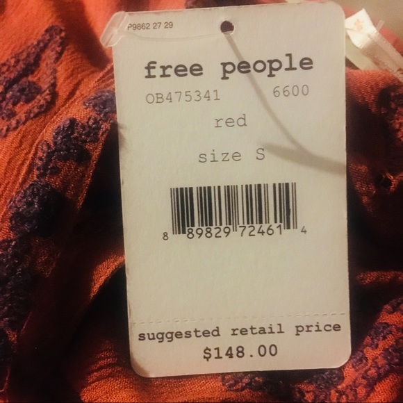 FREE PEOPLE DIAMOND EMBROIDERED BELL SLEEVE TUNIC - Picture 7 of 7